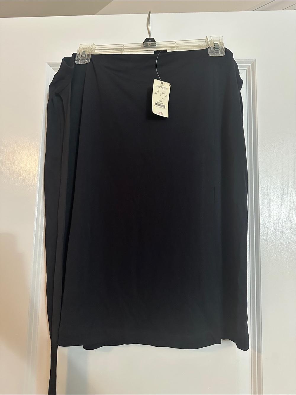 Express Black Midi Wrap Skirt